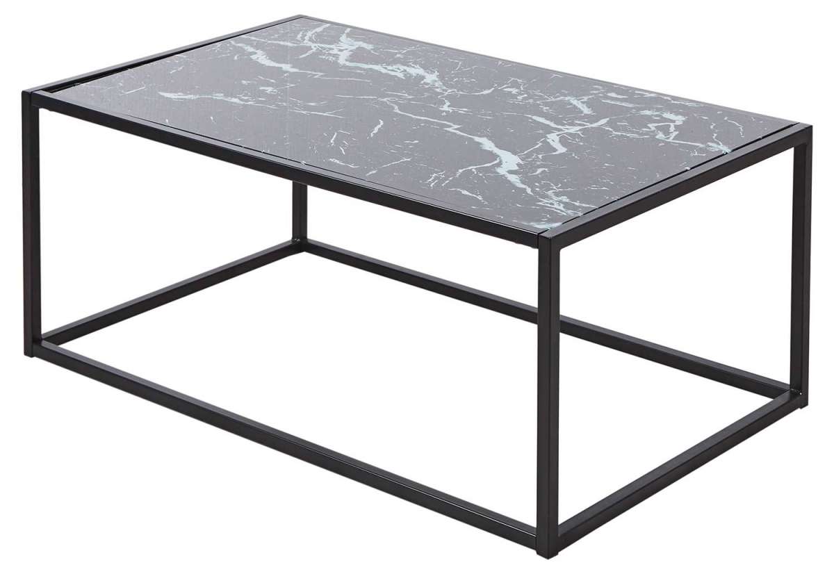 Couchtisch aus Metallgestell in schwarz, 100 x 60 cm